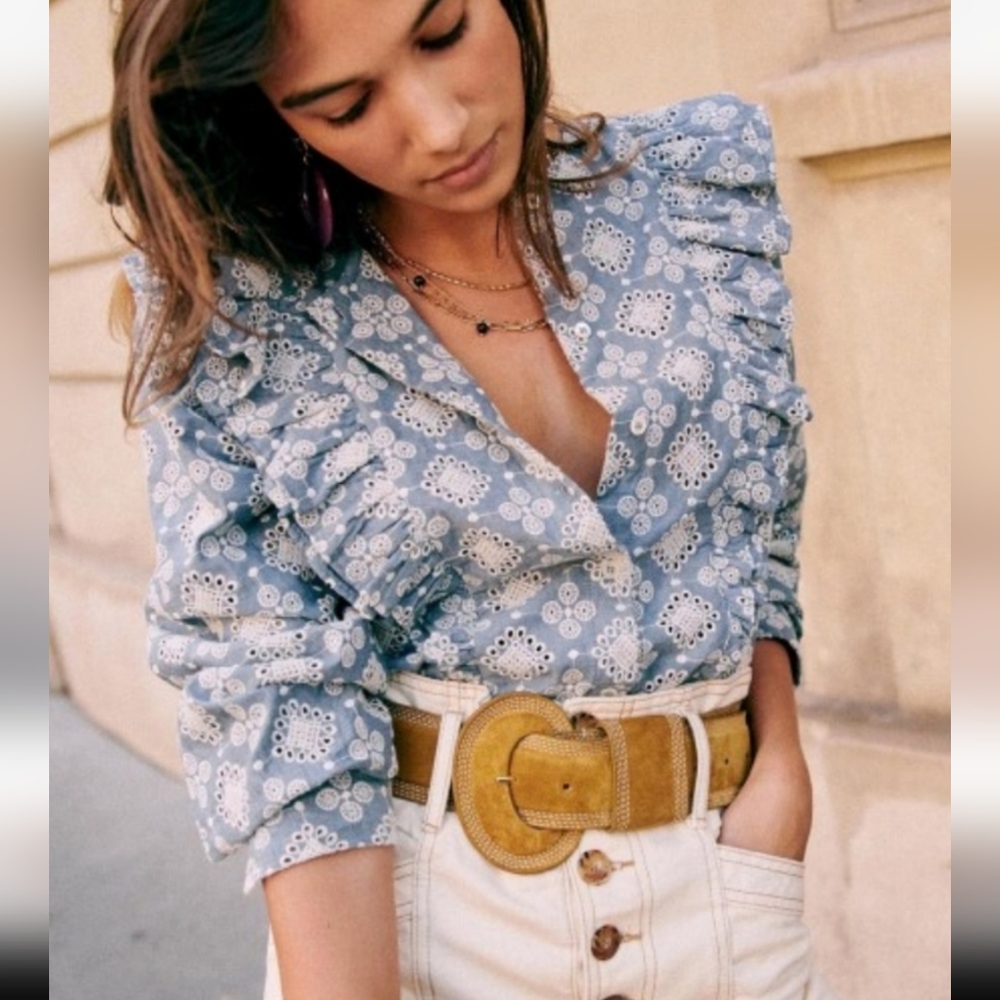 Sezane Boby Shirt Chambray. - Size 34